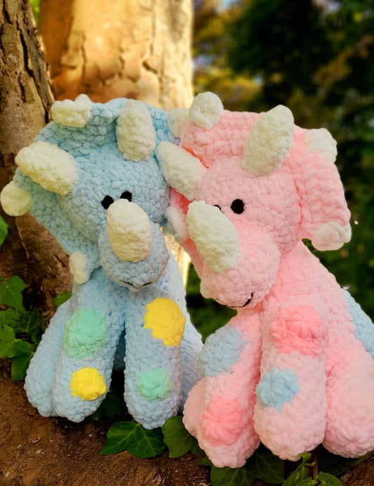 Handmade Dinosaur Teddy in Pink or Blue | New Baby Gift | Gift for Toddlers